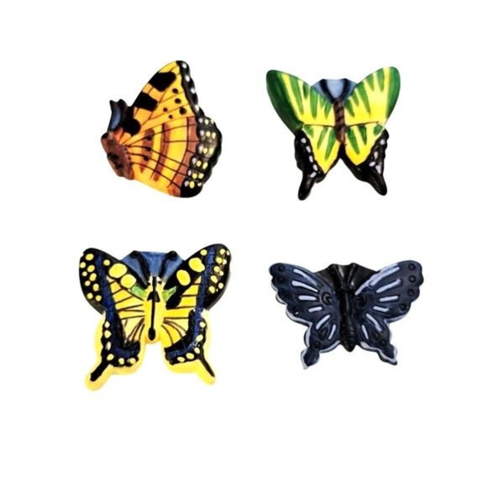 Butterfly Button Covers Multi-Color Tropical‎ Colorful Set of 4